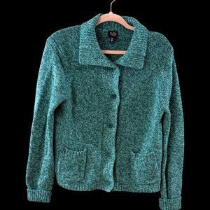Eileen Fisher Italian Yarn Cardigan Size PL Green